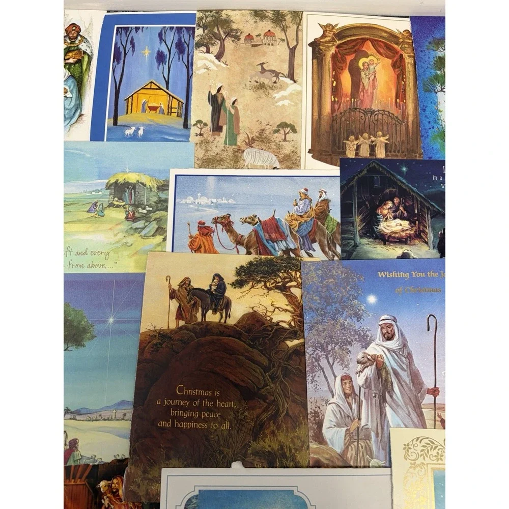 Vintage Christmas Cards Fronts ONLY for Scrapbooking Crafts Decoupage Lot of 50